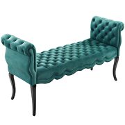 Chesterfield style button tufted performance velvet bench in teal by Modway additional picture 4