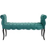 Chesterfield style button tufted performance velvet bench in teal by Modway additional picture 5