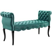 Chesterfield style button tufted performance velvet bench in teal by Modway additional picture 7