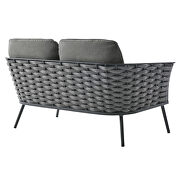 Gray charcoal finish outdoor patio aluminum loveseat by Modway additional picture 5