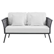 Gray and white finish outdoor patio aluminum loveseat by Modway additional picture 4