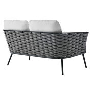 Gray and white finish outdoor patio aluminum loveseat by Modway additional picture 5