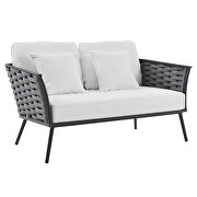 Gray and white finish outdoor patio aluminum loveseat by Modway additional picture 6