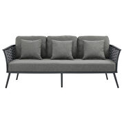 Outdoor patio aluminum sofa in gray charcoal by Modway additional picture 4