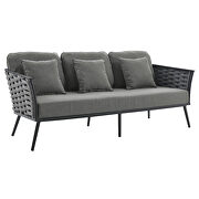 Outdoor patio aluminum sofa in gray charcoal by Modway additional picture 6