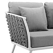 Outdoor patio aluminum sofa in white gray additional photo 2 of 4