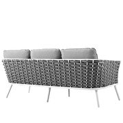 Outdoor patio aluminum sofa in white gray additional photo 3 of 4