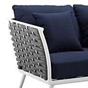 Outdoor patio aluminum sofa in white navy additional photo 2 of 4