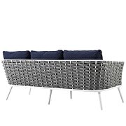 Outdoor patio aluminum sofa in white navy additional photo 4 of 4