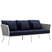 Outdoor patio aluminum sofa in white navy additional photo 5 of 4