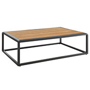 Outdoor patio aluminum coffee table in gray natural finish by Modway additional picture 2
