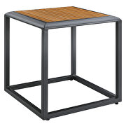 Outdoor patio aluminum side table in gray natural finish by Modway additional picture 2