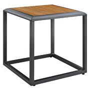 Outdoor patio aluminum side table in gray natural finish additional photo 2 of 4