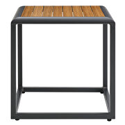Outdoor patio aluminum side table in gray natural finish by Modway additional picture 3
