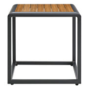 Outdoor patio aluminum side table in gray natural finish additional photo 3 of 4