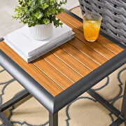 Outdoor patio aluminum side table in gray natural finish additional photo 5 of 4