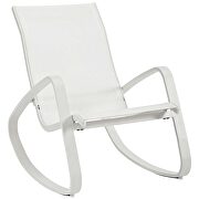 Rocking outdoor patio mesh sling lounge chair in white by Modway additional picture 3