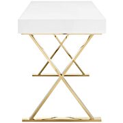 White top / gold legs and base contemporary office desk by Modway additional picture 3