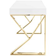 White / gold office computer desk by Modway additional picture 2