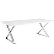 Dining table in white silver by Modway additional picture 3