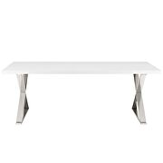 Dining table in white silver by Modway additional picture 4