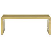 Medium stainless steel bench in gold by Modway additional picture 4