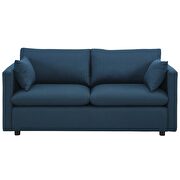 Upholstered fabric sofa in azure additional photo 2 of 7