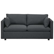 Upholstered cozy style fabric sofa in gray by Modway additional picture 2