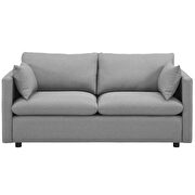 Upholstered fabric sofa in light gray additional photo 2 of 7