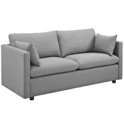 Upholstered fabric sofa in light gray additional photo 3 of 7