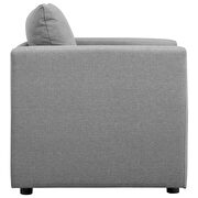 Upholstered fabric chair in light gray additional photo 3 of 9