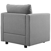 Upholstered fabric chair in light gray additional photo 4 of 9