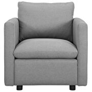 Upholstered fabric chair in light gray additional photo 5 of 9