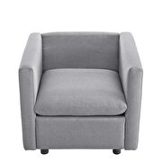 Upholstered fabric chair in light gray by Modway additional picture 9