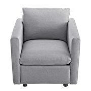 Upholstered fabric chair in light gray by Modway additional picture 10