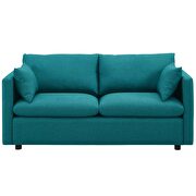 Upholstered fabric sofa in teal additional photo 2 of 7