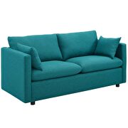 Upholstered fabric sofa in teal additional photo 3 of 7