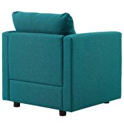 Upholstered fabric chair in teal additional photo 4 of 9