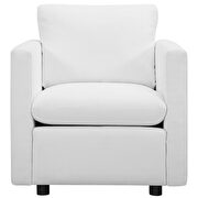 Upholstered fabric chair in white additional photo 5 of 9