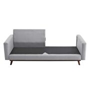 Upholstered fabric sofa in light gray by Modway additional picture 7