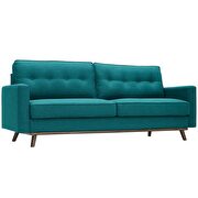 Upholstered fabric sofa in teal additional photo 3 of 9