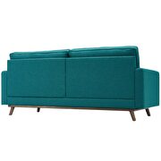 Upholstered fabric sofa in teal additional photo 4 of 9