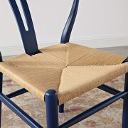 Dining wood side chair in midnight blue by Modway additional picture 2