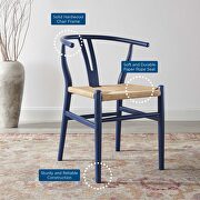 Dining wood side chair in midnight blue by Modway additional picture 3