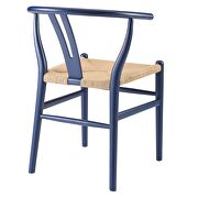 Dining wood side chair in midnight blue by Modway additional picture 5
