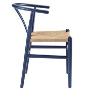 Dining wood side chair in midnight blue by Modway additional picture 6