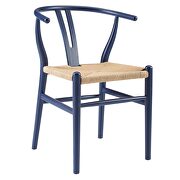 Dining wood side chair in midnight blue by Modway additional picture 8