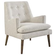 Leisure upholstered lounge chair in beige additional photo 2 of 5