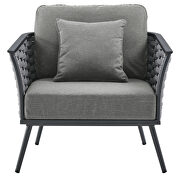 Outdoor patio aluminum armchair in gray charcoal finish by Modway additional picture 5