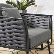 Outdoor patio aluminum armchair in gray charcoal finish by Modway additional picture 6